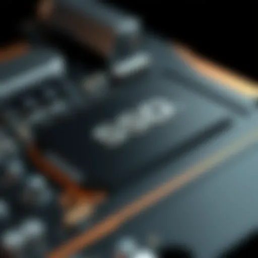 A close-up view of a Solid State Drive showcasing its sleek design and advanced technology.