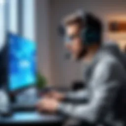 A gamer using a VPN on their setup