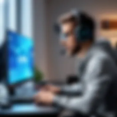 A gamer using a VPN on their setup