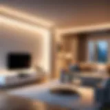 Modern smart lighting solutions in a contemporary living space