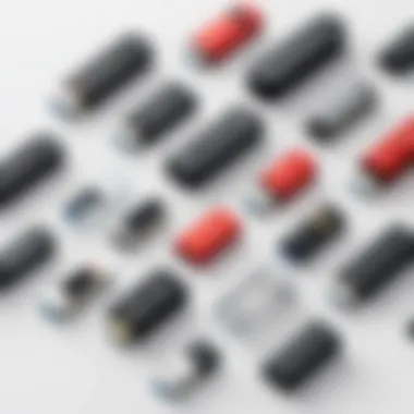 Technological Specifications of Thumb Drive Players Illustration highlighting the technological specifications of various thumb drive players