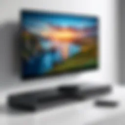 A sleek external streaming device connected to a TV.