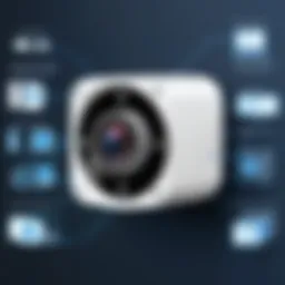 Diagram illustrating the components of an IP camera