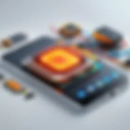 Diagram illustrating smartphone components prone to overheating