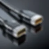 Close-up view of a double ended C cord showcasing its connectors