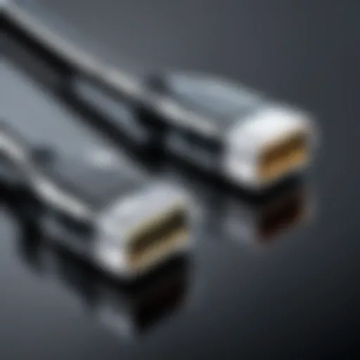 Close-up view of a double ended C cord showcasing its connectors