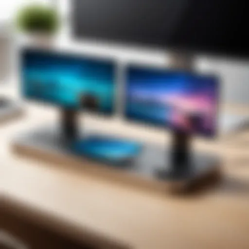 A sleek dual display dock showcasing multiple connectivity options