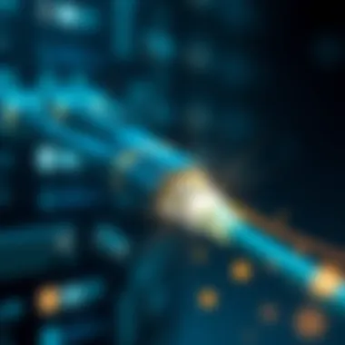 High-speed network connection represented with fiber optics