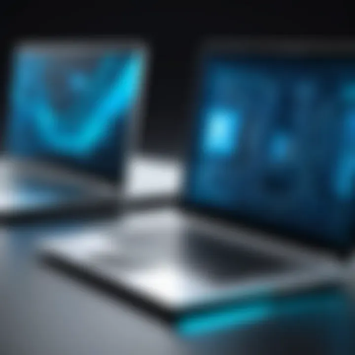 Future trends in laptop technology illustrated through a conceptual graphic