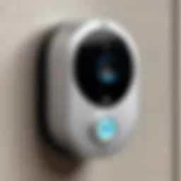 Close-up view of a motion detector doorbell showcasing its sleek design