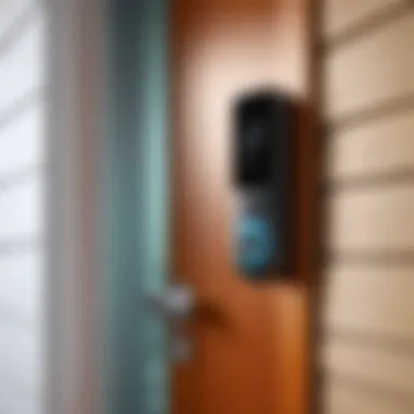 Illustration of motion detection technology in action at a front door