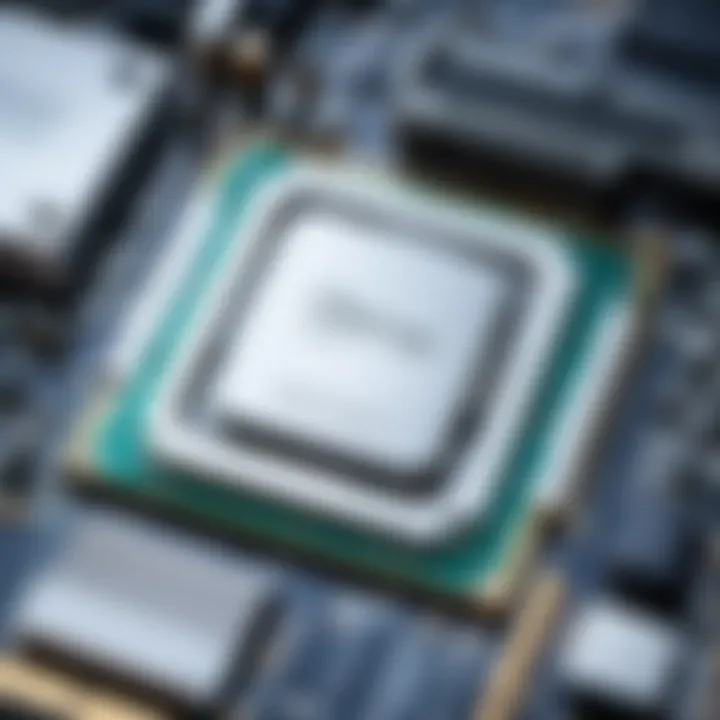 Close-up of a high-performance CPU highlighting its architecture