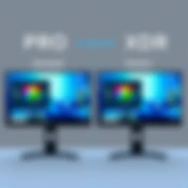 Side-by-side comparison of standard and PRO XDR monitors