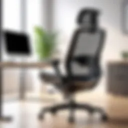 Illustration of ergonomic office chair design