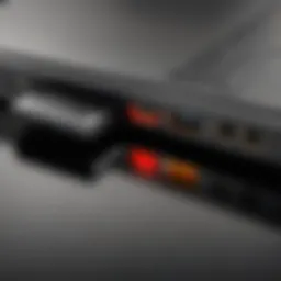 ThinkPad docking port showcasing multiple connectivity options