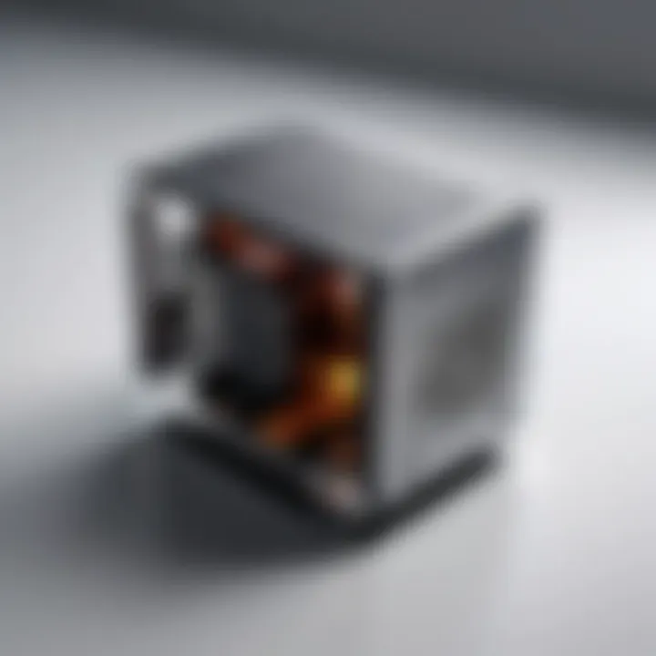 A sleek and modern tiny ITX case design in a minimalist environment
