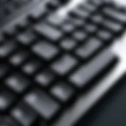 Close-up of a TKL keyboard showcasing key layout