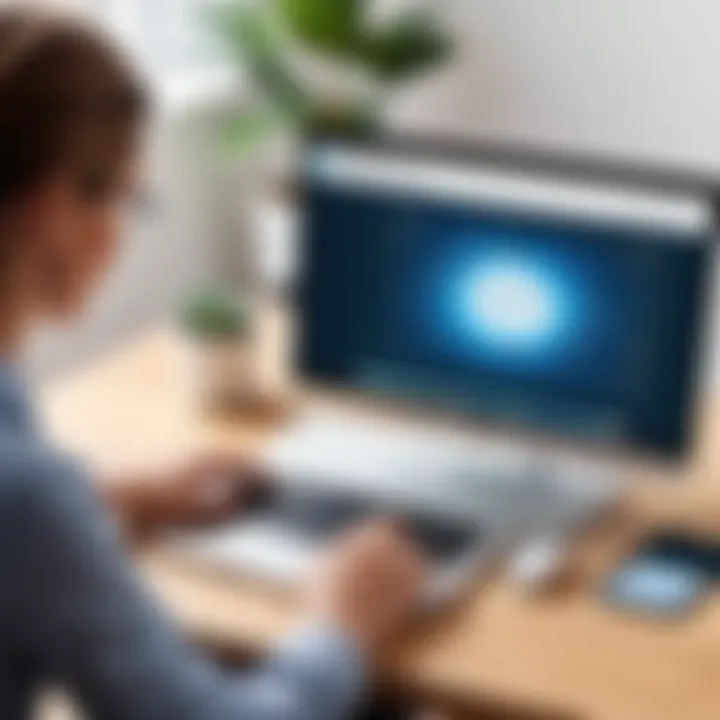 User interacting with Kensington Hub on a MacBook