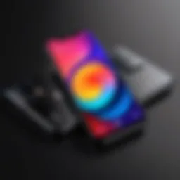 A sleek smartphone showcasing vibrant camera capabilities