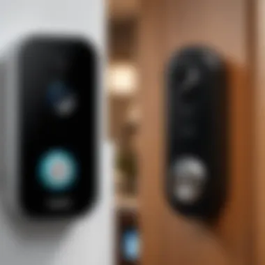 Close-up of video doorbell integration with smart home systems