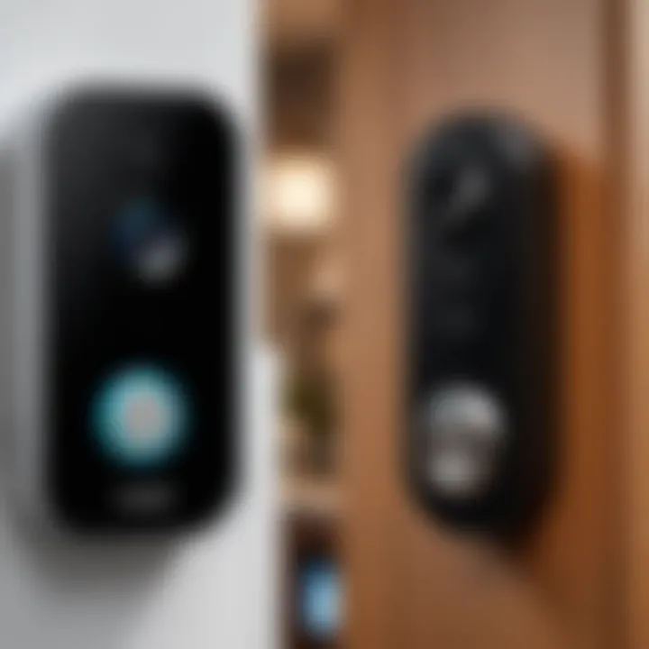 Close-up of video doorbell integration with smart home systems