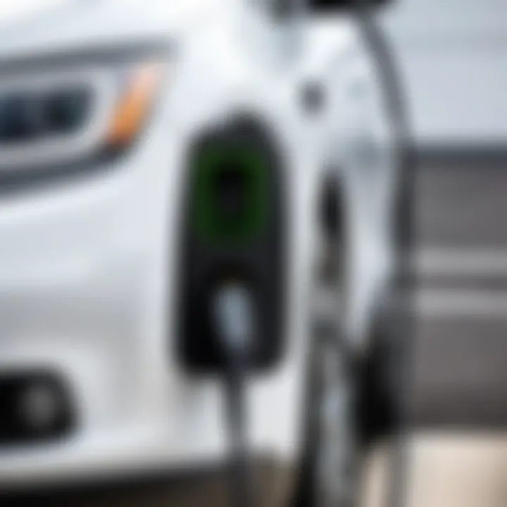Close-up of a charging station with electric vehicle plug