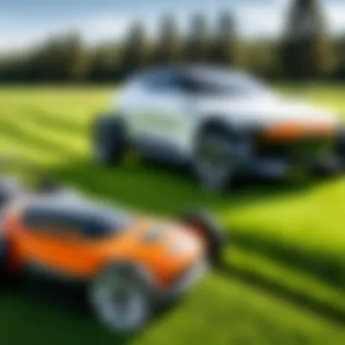 Comparison between guide wire and wire-free mowing systems